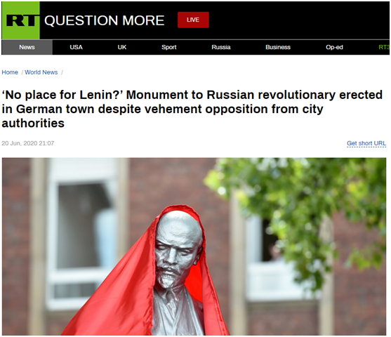 西方名人像被清算之际，德国城市竖起列宁雕像，俄媒：西德第一次！